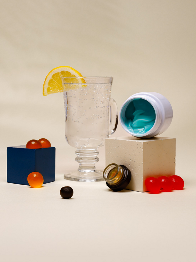A composition of cannabis edibles, concentrates, and topicals