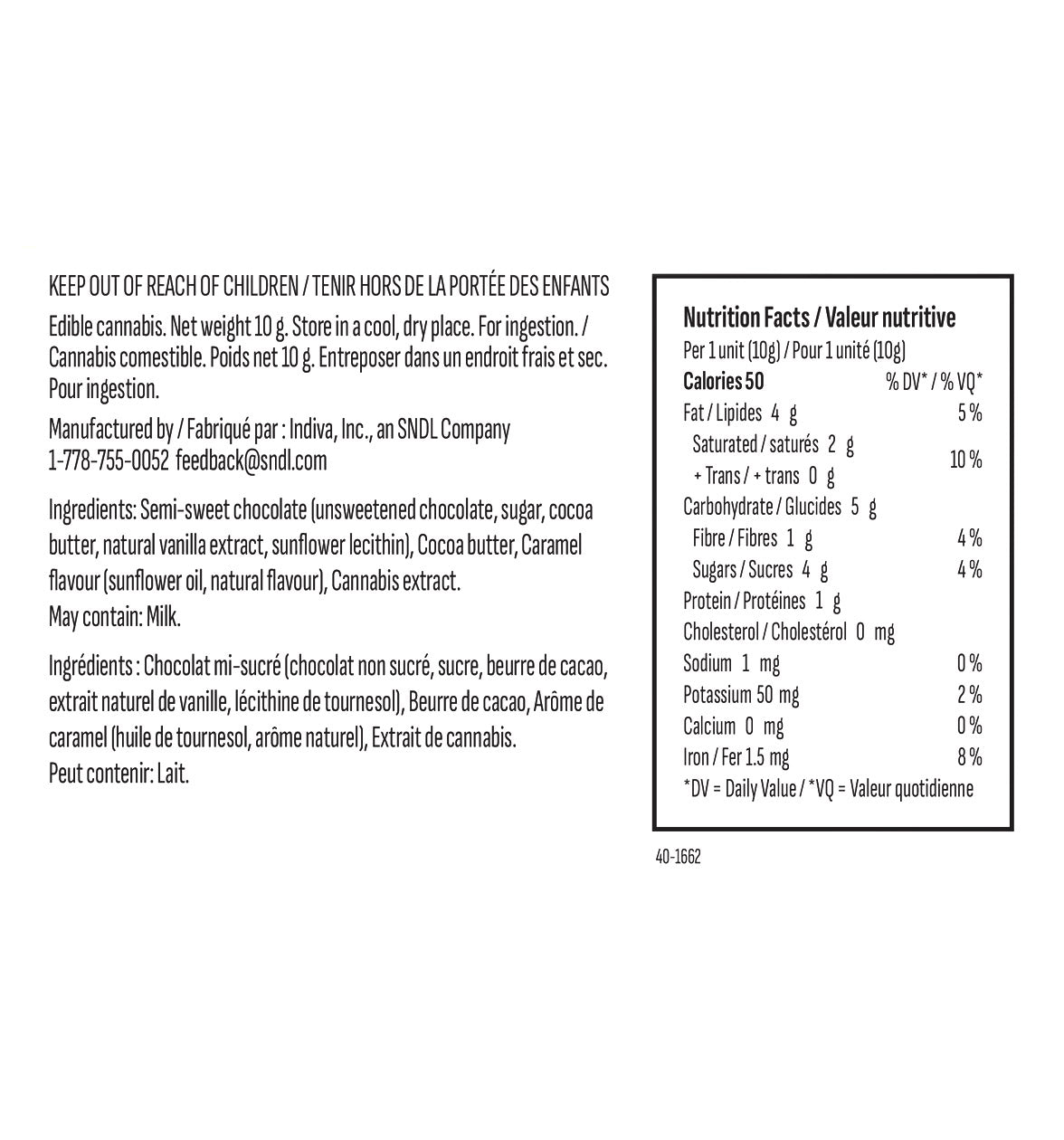 Caramel Dark Chocolate 1:1 THC: CBD