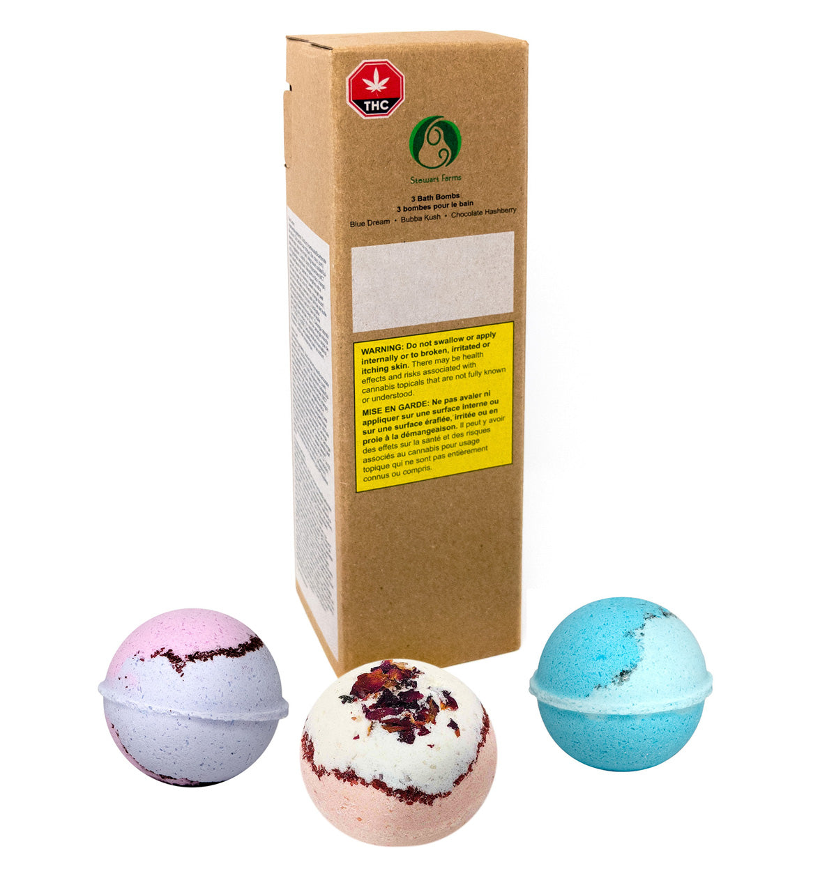Bath Bomb Triple Pack: Blue Dream + Bubba Kush + Chocolate