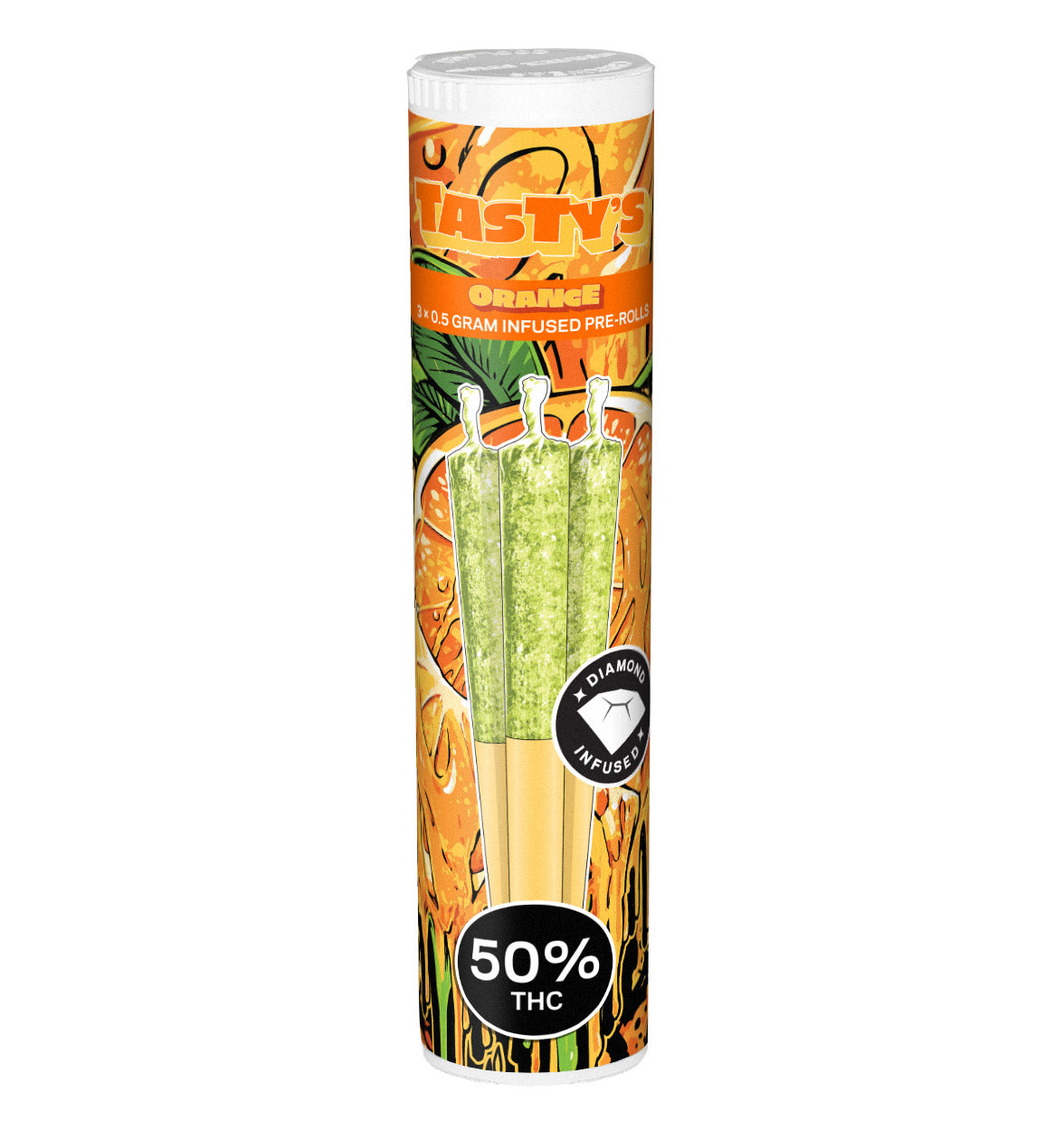 Orange Diamond Infused Pre-Rolls by TASTY’S